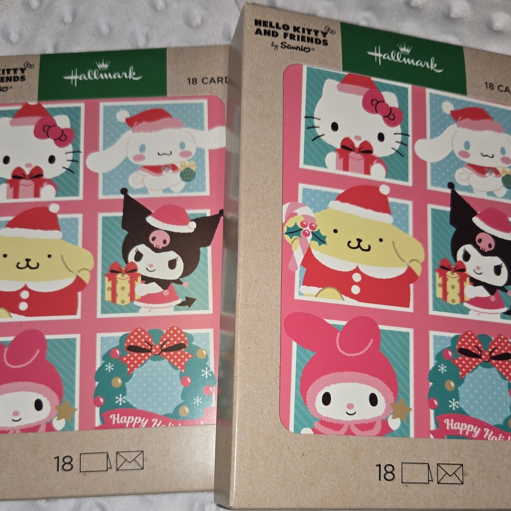 HALLMARK Sanrio Hello Kitty & Friends Christmas Cards Box Of 18 - 2 Available